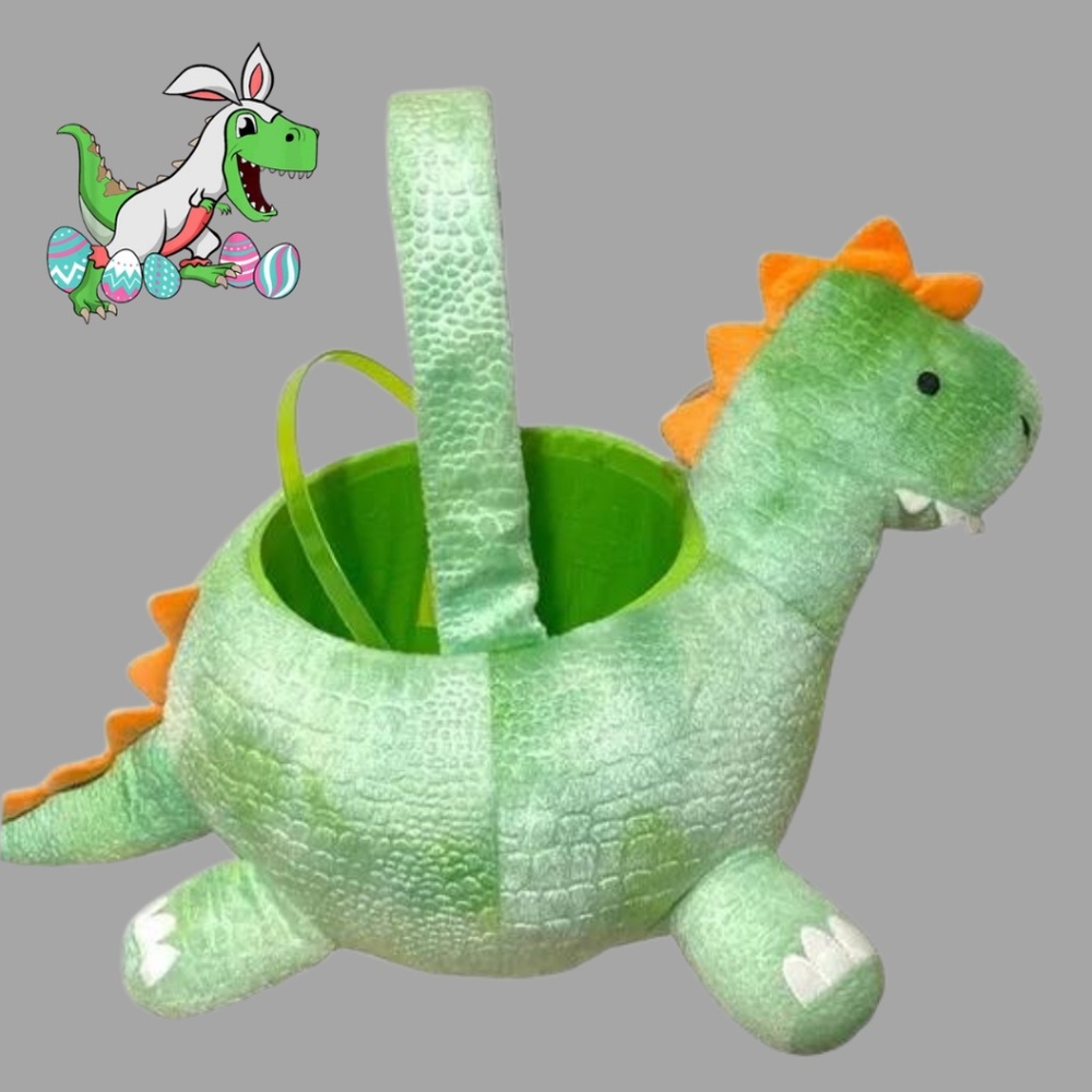 Plush Dinosaur Easter Basket